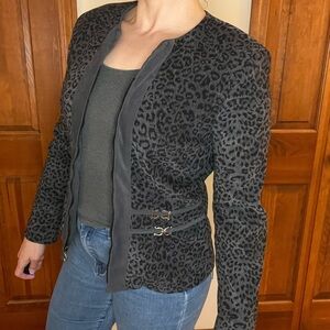 Vintage Jessica Howard Leopard Blazer Women’s Sz 10 Long Sleeve Full Zip Jacket